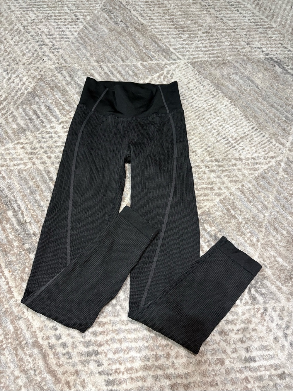 OFFLINE by Aerie Black Textured Seamless High Rise Leggings